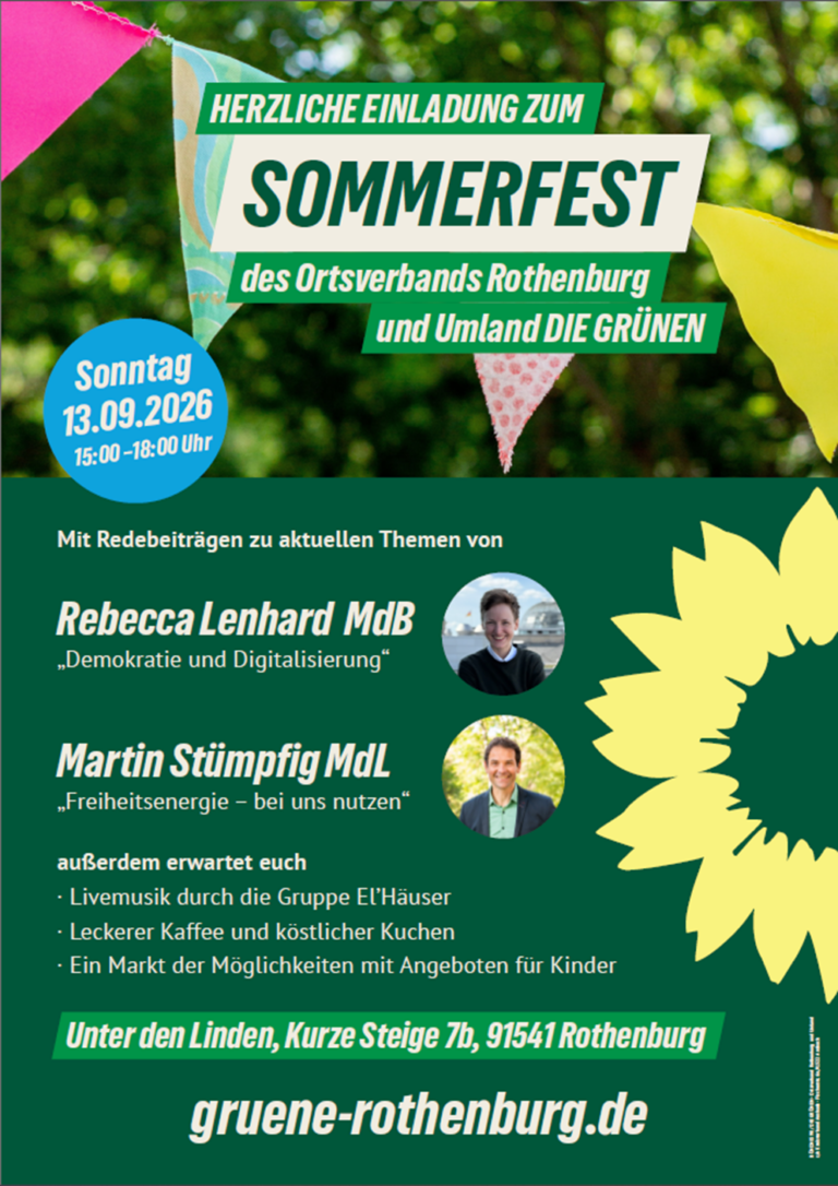 Herzliche Einladung zum Sommerfest am 13.09.2026 Unter den Linden